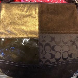 Coach swing bag patchwork suede